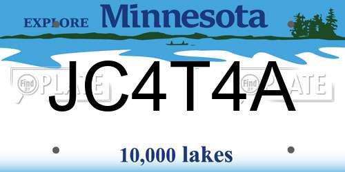 JC4T4A Minnesota License Plate