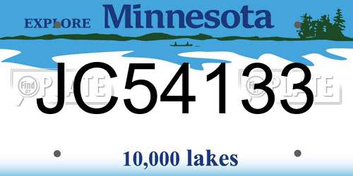 JC54133 Minnesota License Plate