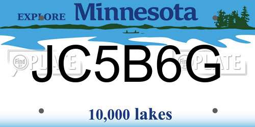 JC5B6G Minnesota License Plate