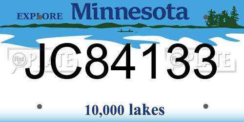 JC84133 Minnesota License Plate
