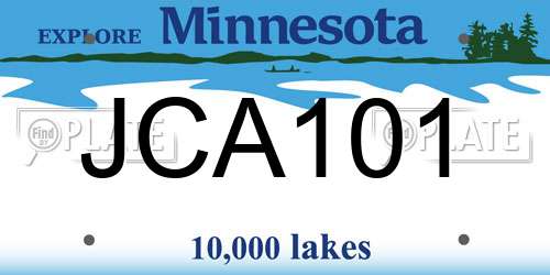 JCA101 Minnesota License Plate