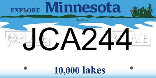 JCA244 Minnesota License Plate