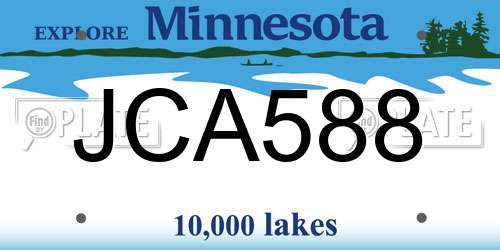 JCA588 Minnesota License Plate
