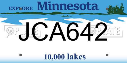 JCA642 Minnesota License Plate