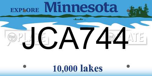 JCA744 Minnesota License Plate