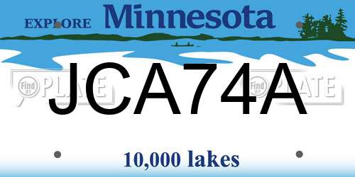 JCA74A Minnesota License Plate