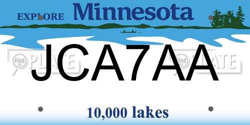 JCA7AA Minnesota License Plate