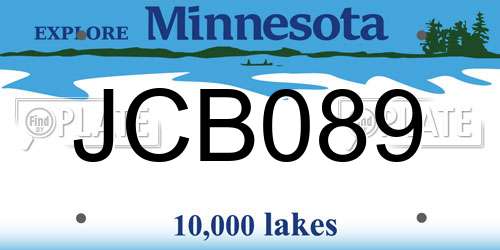 JCB089 Minnesota License Plate