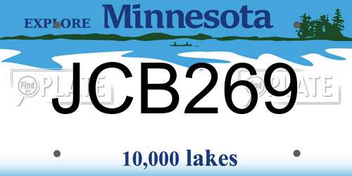 JCB269 Minnesota License Plate