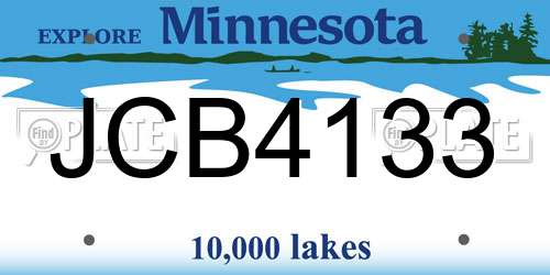JCB4133 Minnesota License Plate