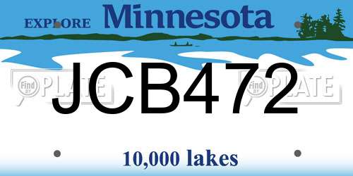 JCB472 Minnesota License Plate