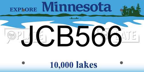 JCB566 Minnesota License Plate
