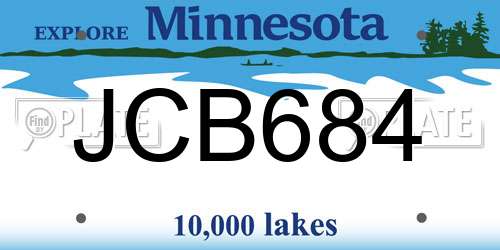 JCB684 Minnesota License Plate