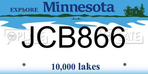 JCB866 Minnesota License Plate