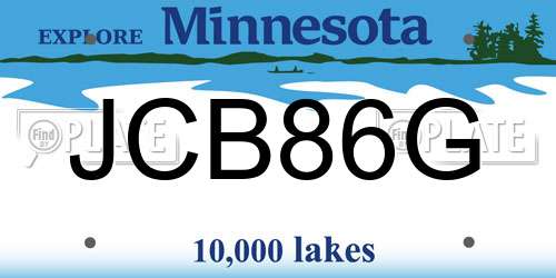 JCB86G Minnesota License Plate