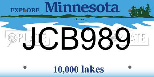 JCB989 Minnesota License Plate
