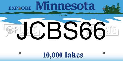 JCBS66 Minnesota License Plate