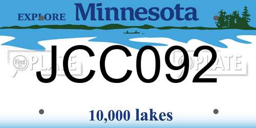 JCC092 Minnesota License Plate