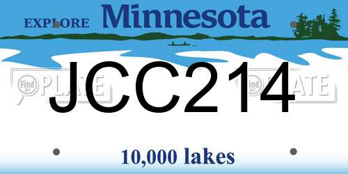 JCC214 Minnesota License Plate