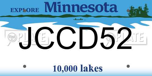 JCCD52 Minnesota License Plate