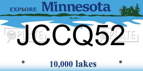 JCCQ52 Minnesota License Plate