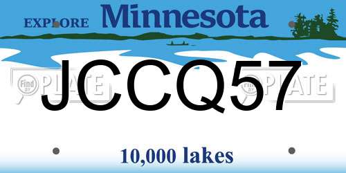 JCCQ57 Minnesota License Plate