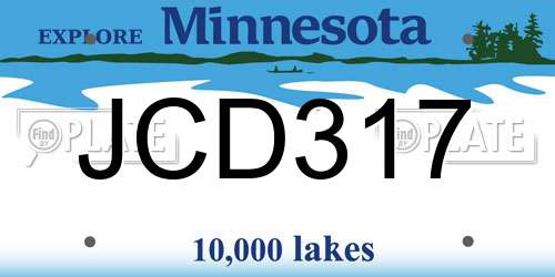 JCD317 Minnesota License Plate