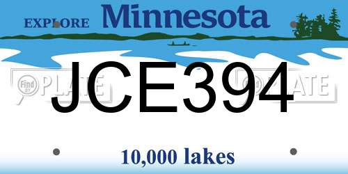 JCE394 Minnesota License Plate