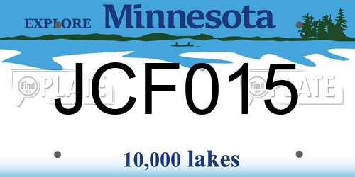 JCF015 Minnesota License Plate