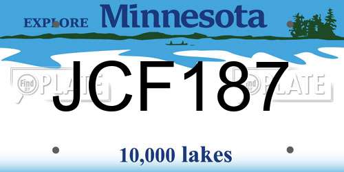 JCF187 Minnesota License Plate