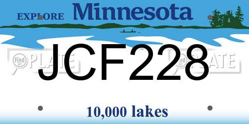 JCF228 Minnesota License Plate