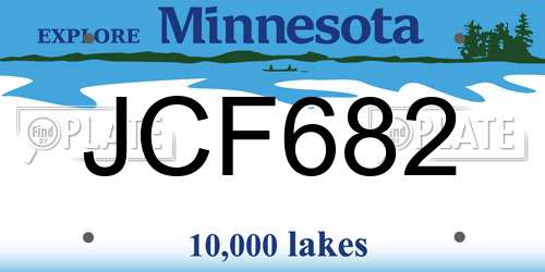 JCF682 Minnesota License Plate