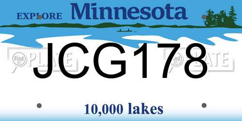 JCG178 Minnesota License Plate