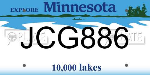 JCG886 Minnesota License Plate