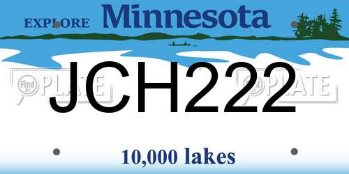 JCH222 Minnesota License Plate