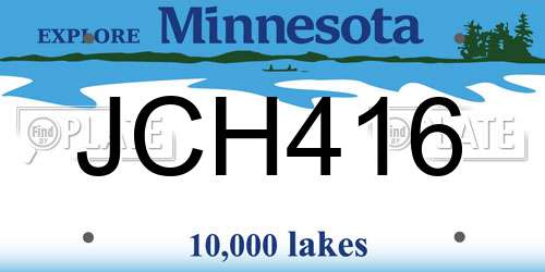 JCH416 Minnesota License Plate