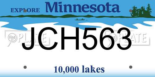 JCH563 Minnesota License Plate