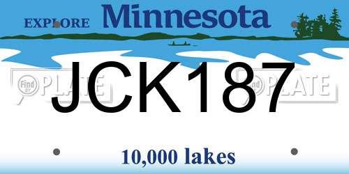 JCK187 Minnesota License Plate
