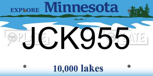 JCK955 Minnesota License Plate