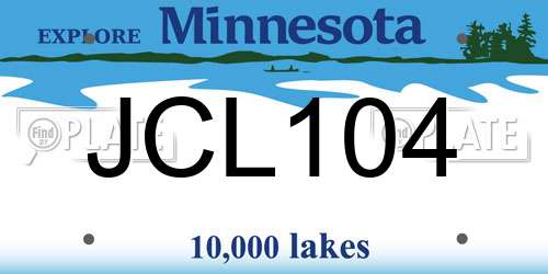 JCL104 Minnesota License Plate
