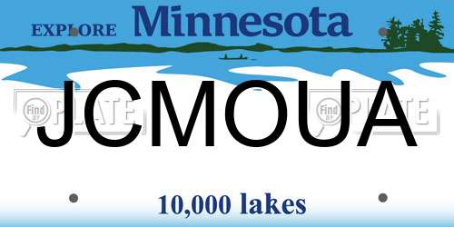 JCMOUA Minnesota License Plate