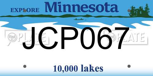 JCP067 Minnesota License Plate