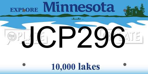 JCP296 Minnesota License Plate
