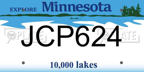 JCP624 Minnesota License Plate