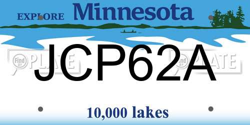 JCP62A Minnesota License Plate