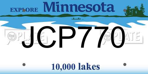 JCP770 Minnesota License Plate