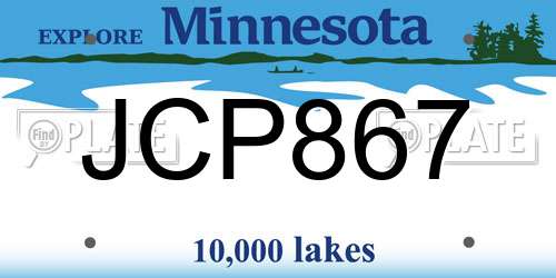 JCP867 Minnesota License Plate