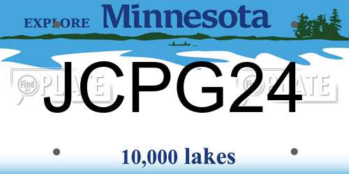 JCPG24 Minnesota License Plate