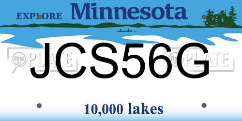 JCS56G Minnesota License Plate