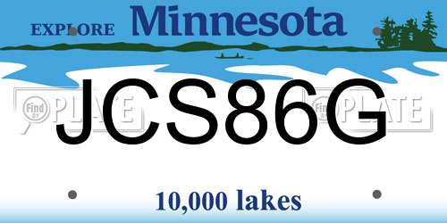 JCS86G Minnesota License Plate